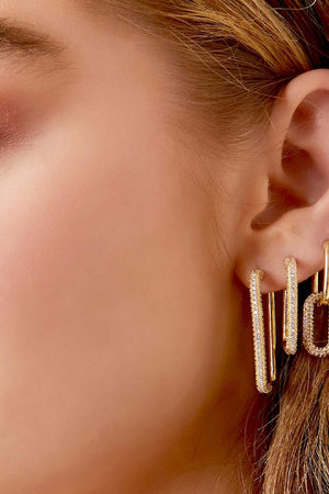 Nancy Patrice | Rectangle Zirkonia Ohrstecker – Gold