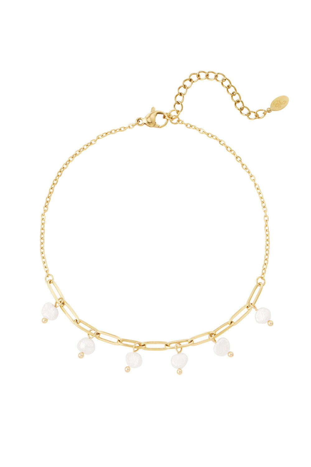Nancy Patrice | Perlen-Gliederfußkette – Gold