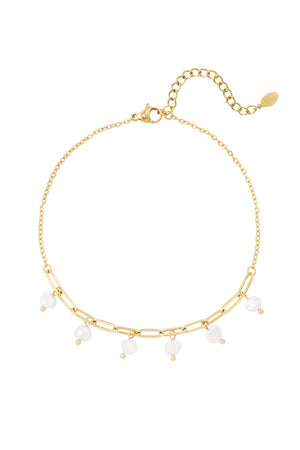 Nancy Patrice | Perlen-Gliederfußkette – Gold