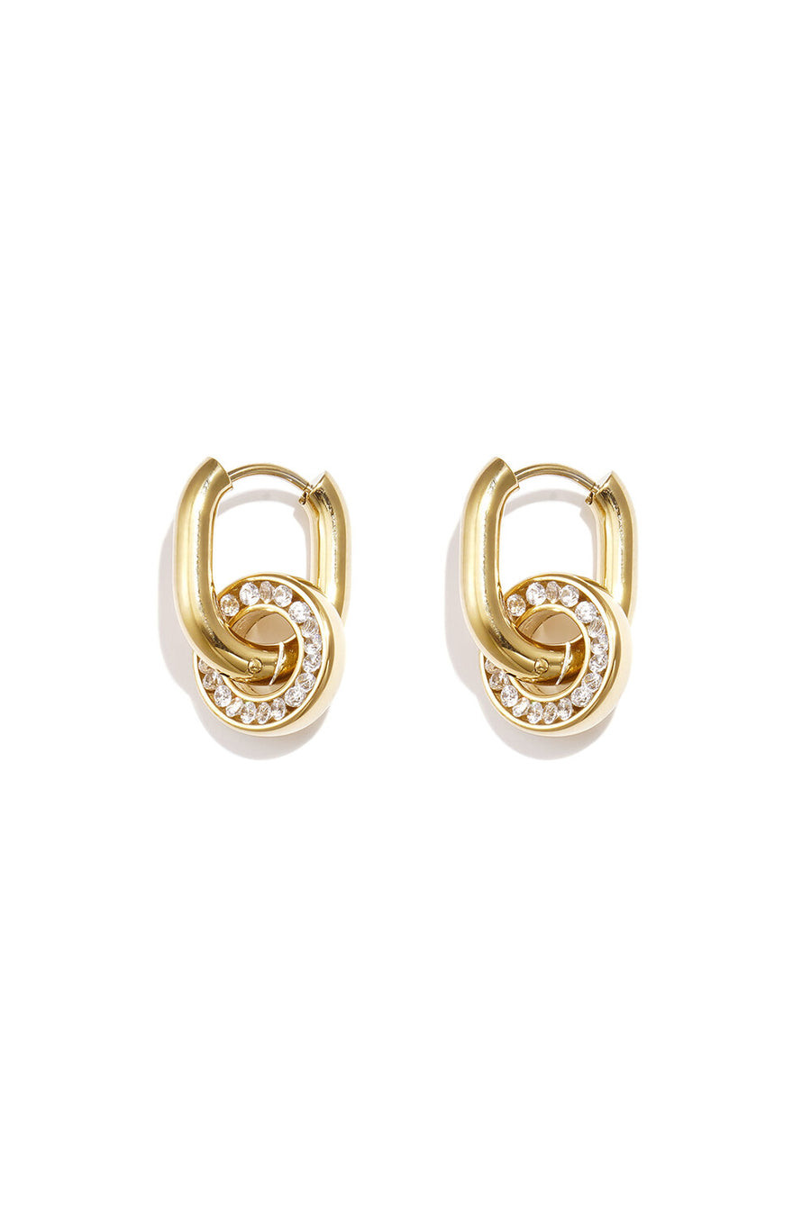 Nancy Patrice | Oval Circle Drop-Ohrringe – Gold