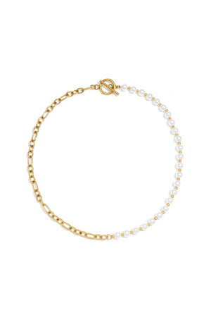 Nancy Patrice | Perlen-Gliederkette mit Frontverschluss – Gold