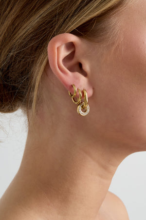 Nancy Patrice | Oval Circle Drop-Ohrringe – Gold