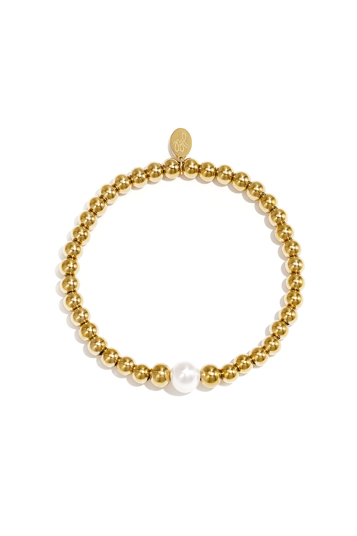 Nancy Patrice | Iconic Perlen-Armband mit Mittelperle – Gold