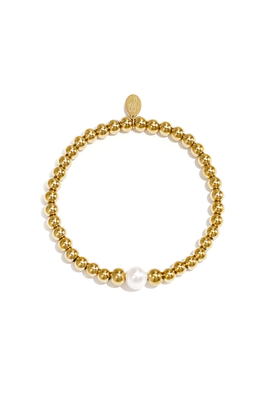 Nancy Patrice | Iconic Perlen-Armband mit Mittelperle – Gold