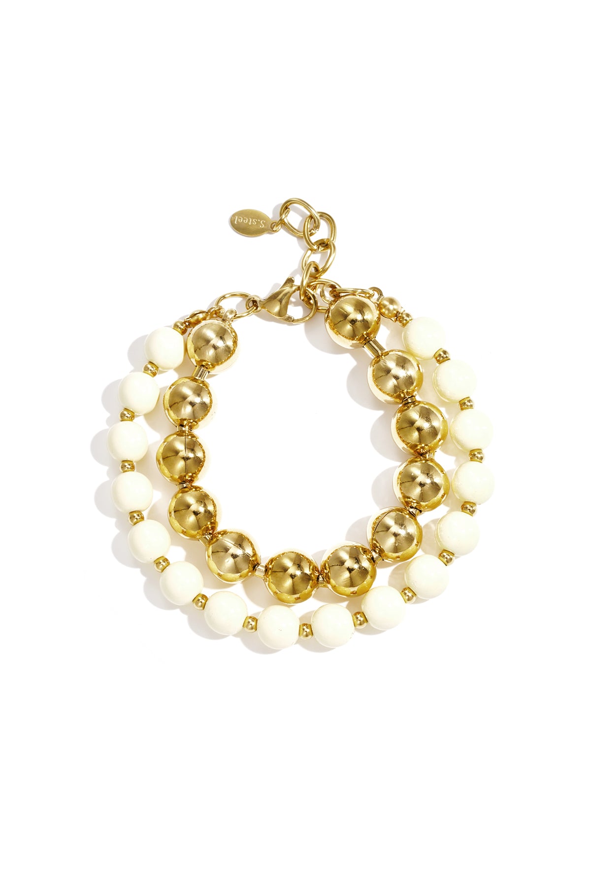 Nancy Patrice | Signatur Perlen-Gliederarmband – Gold