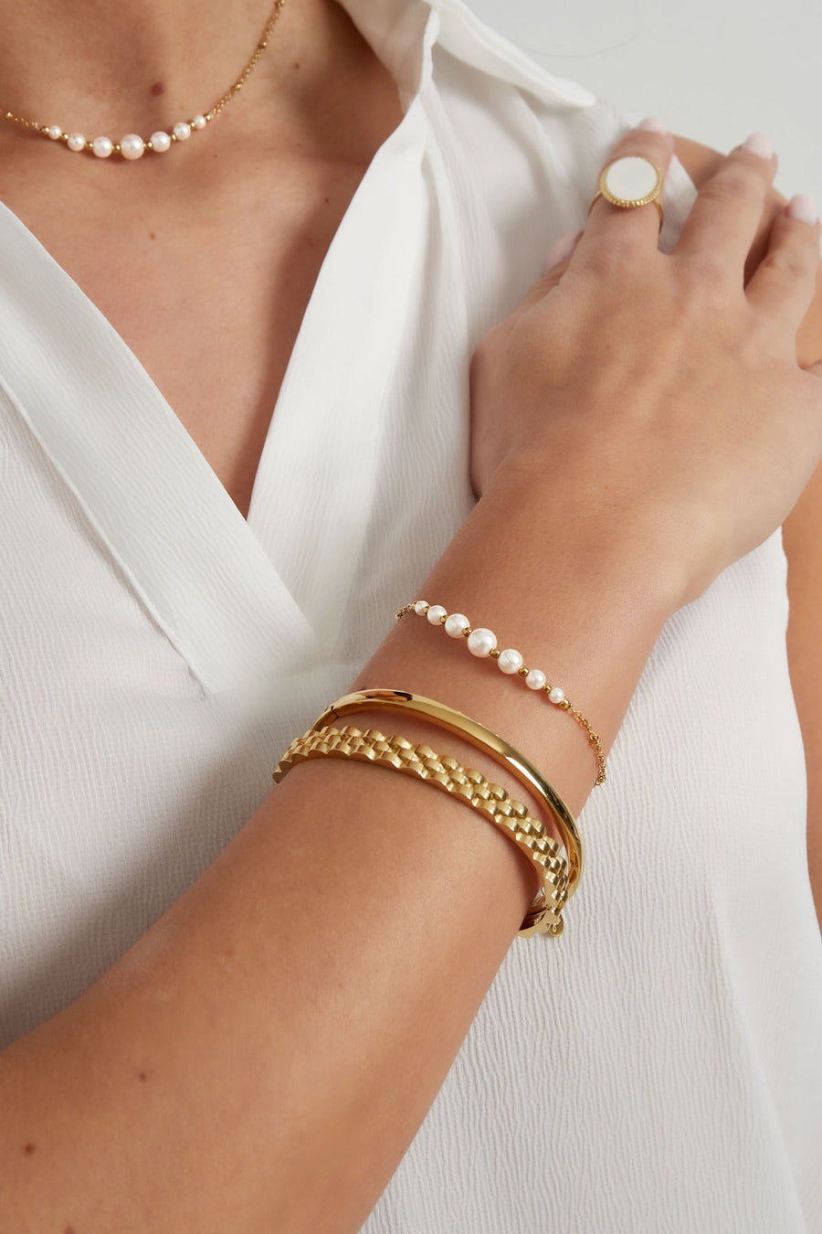 Nancy Patrice | Essential Perlen-Armband – Gold